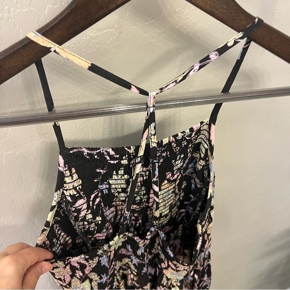 Free People Heat Wave boho floral Print Maxi Dress, spaghetti strap racer back,S - Picture 12 of 14